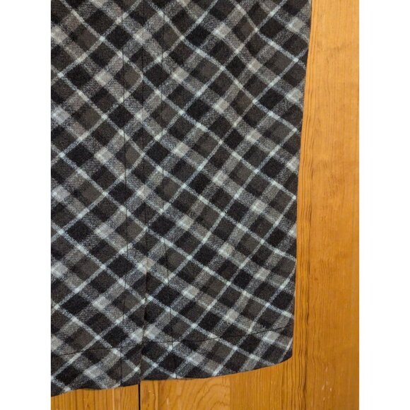 Tory Burch Skirt Womens L Plaid Wool Brown & Black Preppy Office - Picture 10 of 13
